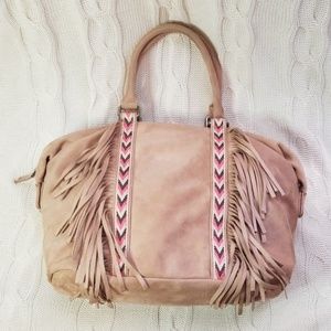 Express Blush Boho Fringe Purse
